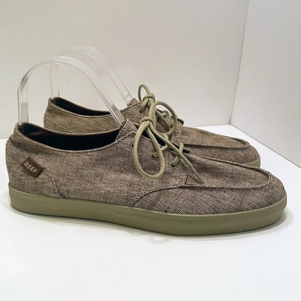 Reef Deck Hand 2 TX Style# RF003342 Brown/Cream Lace Up Sneaker Shoes Size: 8